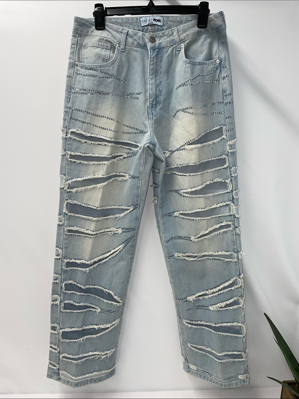 FASHION NOVA WOMENS SEQUINED STACKED JEANS FTL-08-073